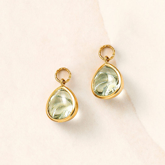 [Palette] 10K Green Quartz Maron Charms (Yellow Gold) - Product Image