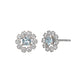 14K/10K Aquamarine Circle Earrings (White Gold) - Product Image