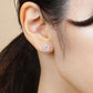 14K/10K Aquamarine Circle Earrings (White Gold) - Model Image