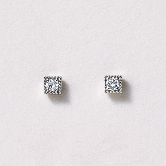 [Second Earrings] Platinum Diamond Earrings 0.06ct - Product Image