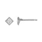 [Second Earrings] Platinum Cubic Zirconia Square Cut Earrings - Product Image