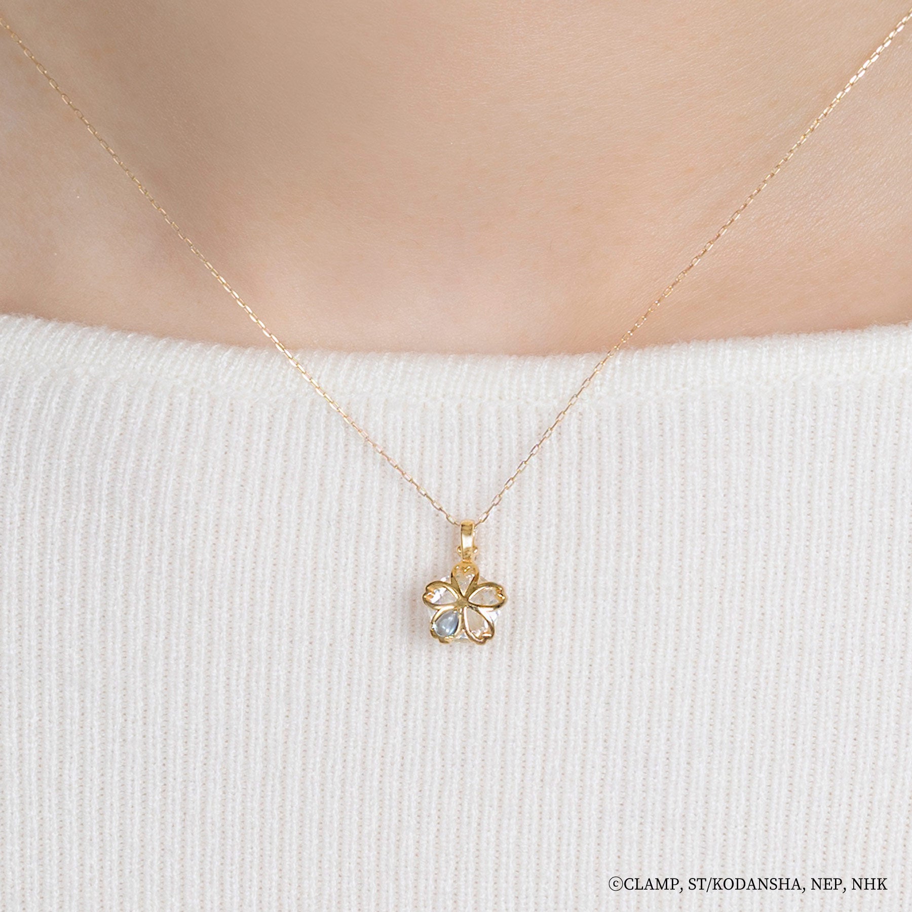 Cardcaptor Sakura - 10K Necklace (Sakura x Syaoran) - Model Image