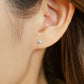 [Second Earrings] Platinum Lily Cut Aquamarine Earrings - Model Image