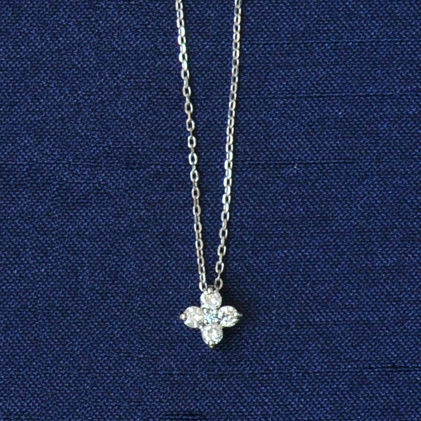 Platinum Diamond Flower Necklace - Product Image