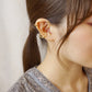 10K Yellow Gold Loop Stripe Ear Cuff - Model Image