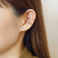 10K Gold Bicolor Cross Ear Cuff (White Gold / Rose Gold) - Model Image