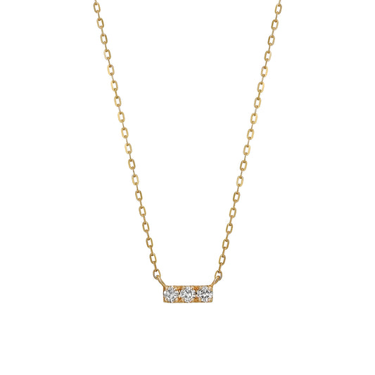 10K Yellow Gold Diamond 3-Stone Necklace - Product Image