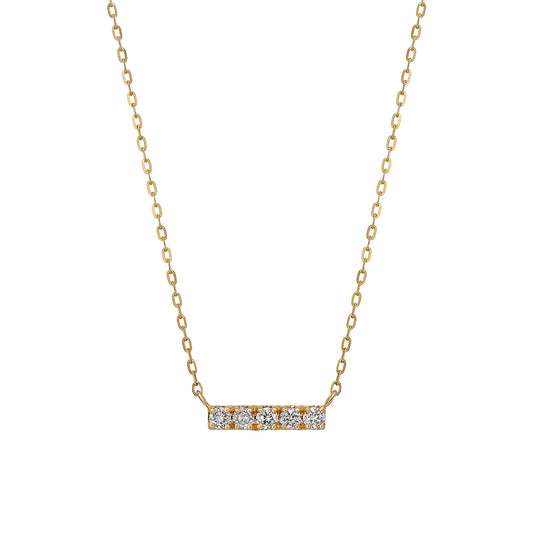 10K Yellow Gold Diamond 5-Stone Necklace - Product Image