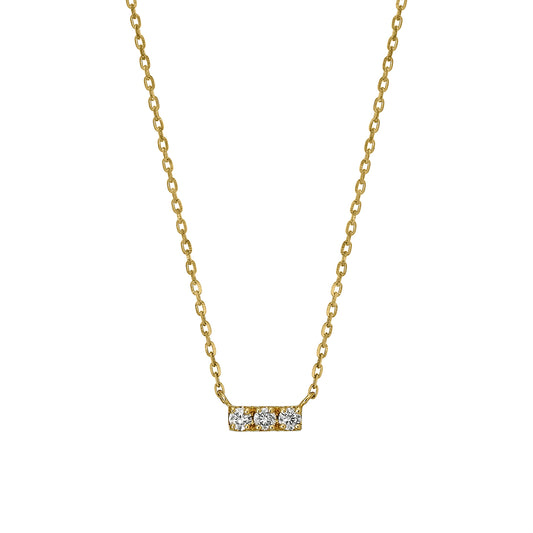 18K Yellow Gold Diamond 3-Stone Necklace - Product Image