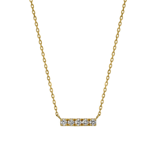 18K Yellow Gold Diamond 5-Stone Necklace - Product Image