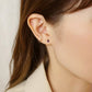 [Second Earrings] 18K Yellow Gold Amethyst Earrings - Model Image