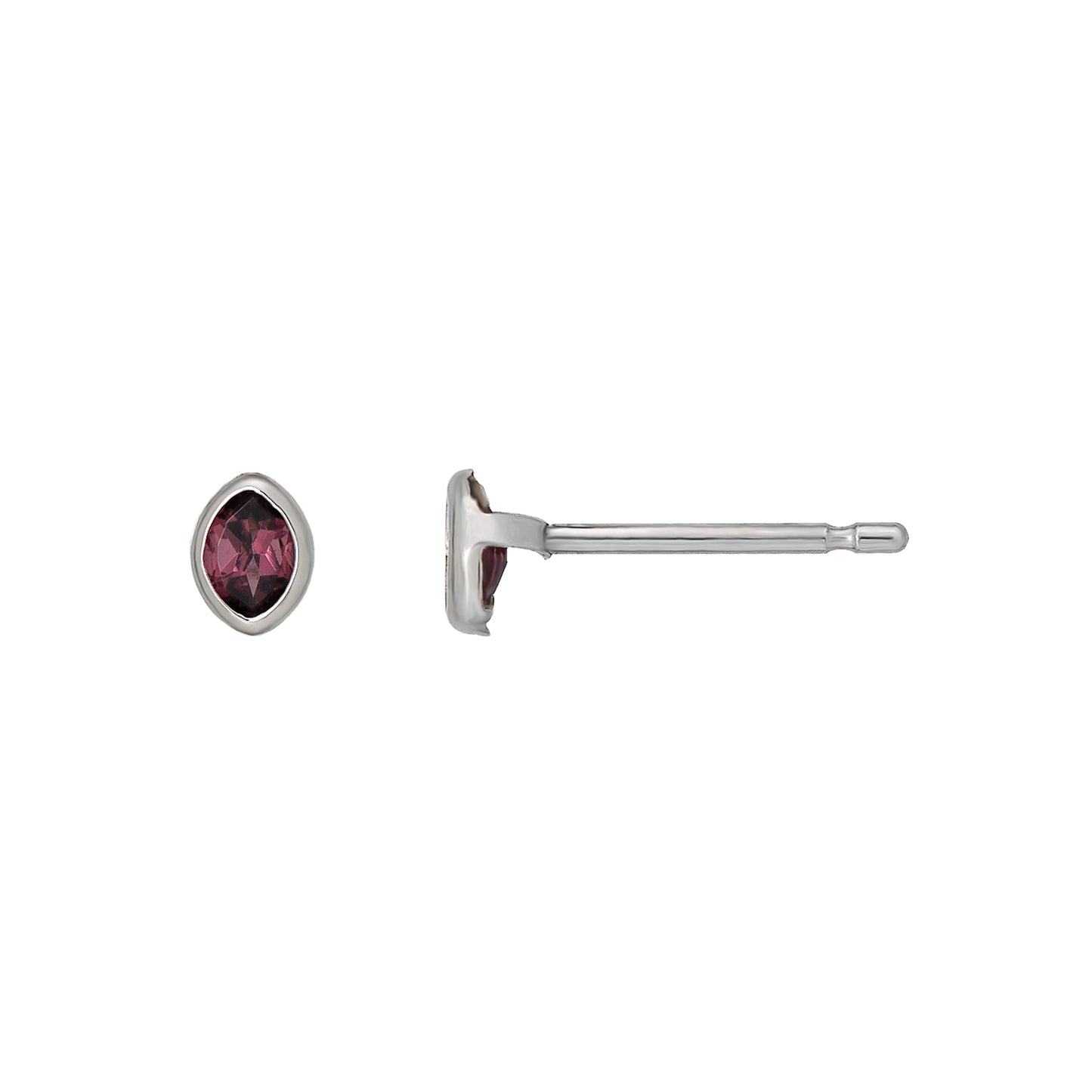 [Second Earrings] Platinum Garnet Earrings - Product Image