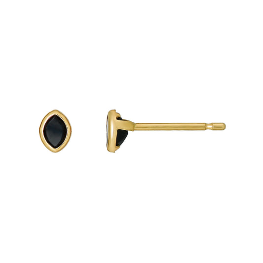 [Second Earrings] 18K Yellow Gold Onyx Earrings - Product Image