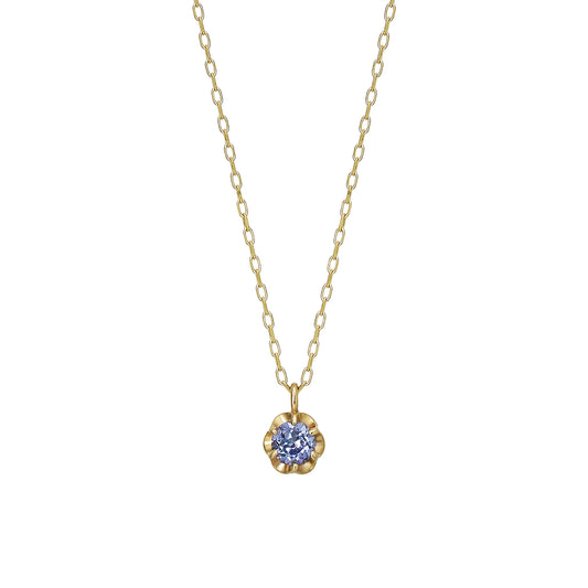 10K Yellow Gold Tanzanite Full Bloom Birthstone Necklace - Product Image