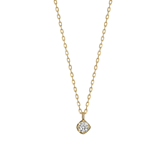 10K Yellow Gold Diamond Solitaire Necklace - Product Image