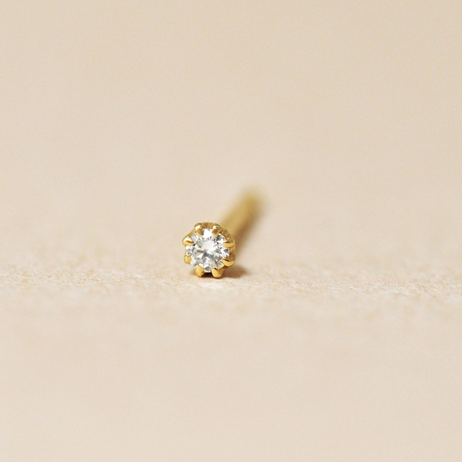 [Second Earrings] 18K Yellow Gold Diamond Single Earring - Product Image