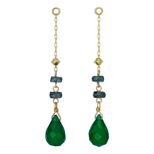 [Palette] 10K Yellow Gold Green Onyx Charms - Product Image