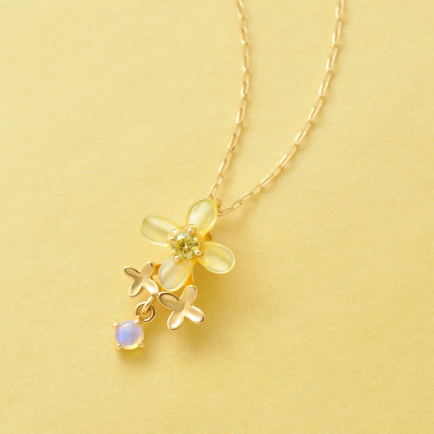 [Birth Flower Jewelry] October - Fragrant Olive Necklace (10K Yellow Gold) - Product Image