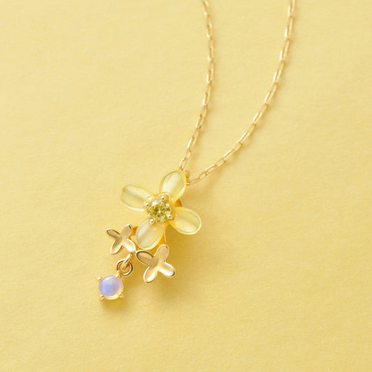 [Birth Flower Jewelry] October - Fragrant Olive Necklace (10K Yellow Gold) - Product Image