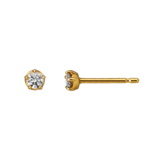 [Second Earrings] 18K Yellow Gold Diamond Earrings 0.16ct - Product Image