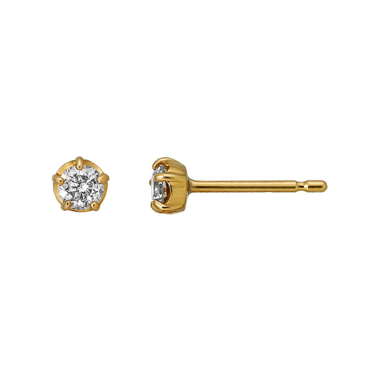 [Second Earrings] 18K Yellow Gold Diamond Earrings 0. 26ct - Product Image