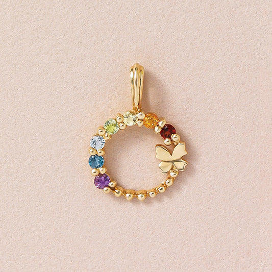 [GARDEN] 10K Rainbow Necklace Charm (Yellow Gold) - Product Image