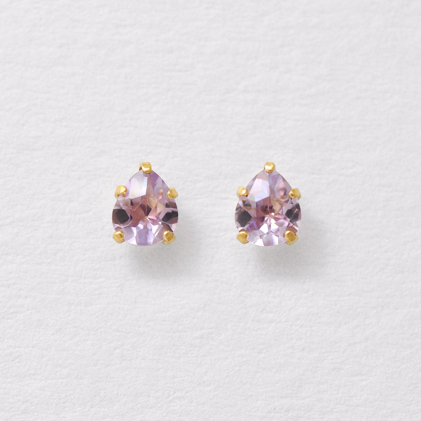 [Second Earrings] 18K Yellow Gold Amethyst Honey Drop Earrings - Product Image