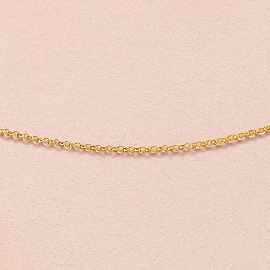 [GARDEN] 925 Sterling Silver Half Round Chain 45cm (Yellow Gold) - Product Image