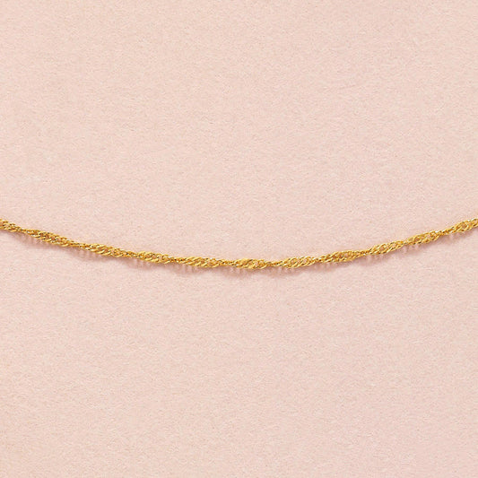 [GARDEN] 10K Screw Chain 40cm (Yellow Gold) - Product Image