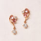 18K/10K Rose Gold Swaying Color Stone Earrings - Product Image