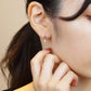 18K/10K Rose Gold Swaying Color Stone Earrings - Model Image