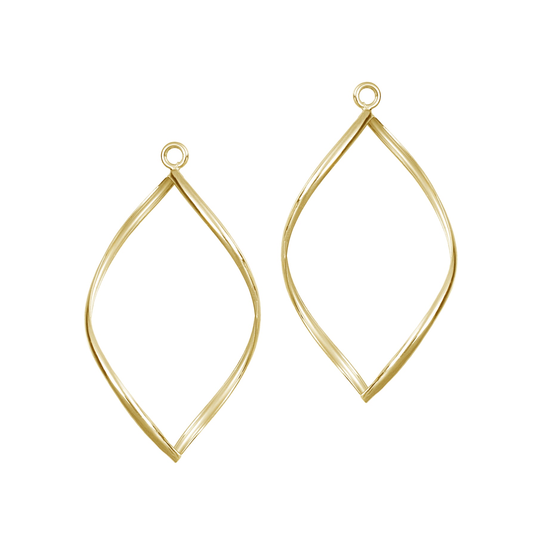 [Palette] Leaf Frame Earring Charms (10K Yellow Gold) - Product Image