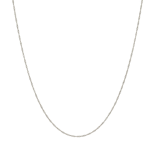 10K Screw Chain Necklace 50cm (White Gold) - Product Image