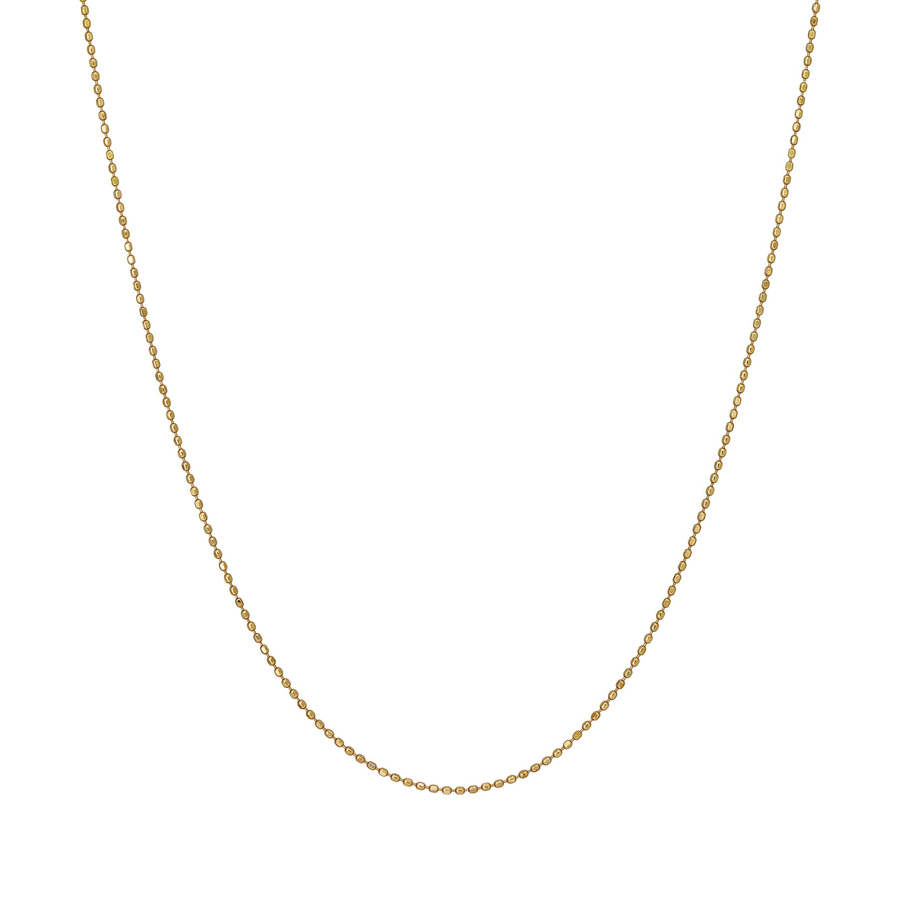 10K Cut Ball Chain Necklace 50cm (Yellow Gold) - Product Image