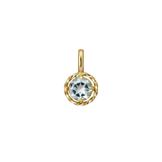 10K Blue Topaz Necklace Charm (Yellow Gold) - Product Image