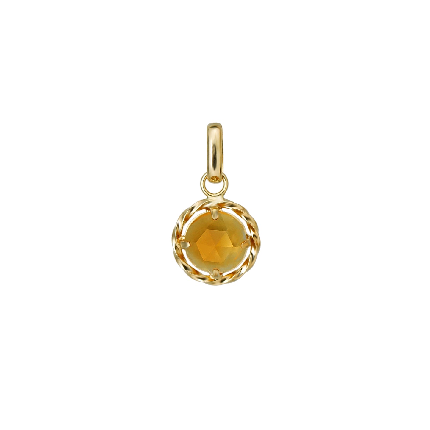 10K Citrine Necklace Charm (Yellow Gold) - Product Image