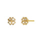 18K/10K Diamond Petit Clover Earrings (Yellow Gold) - Product Image
