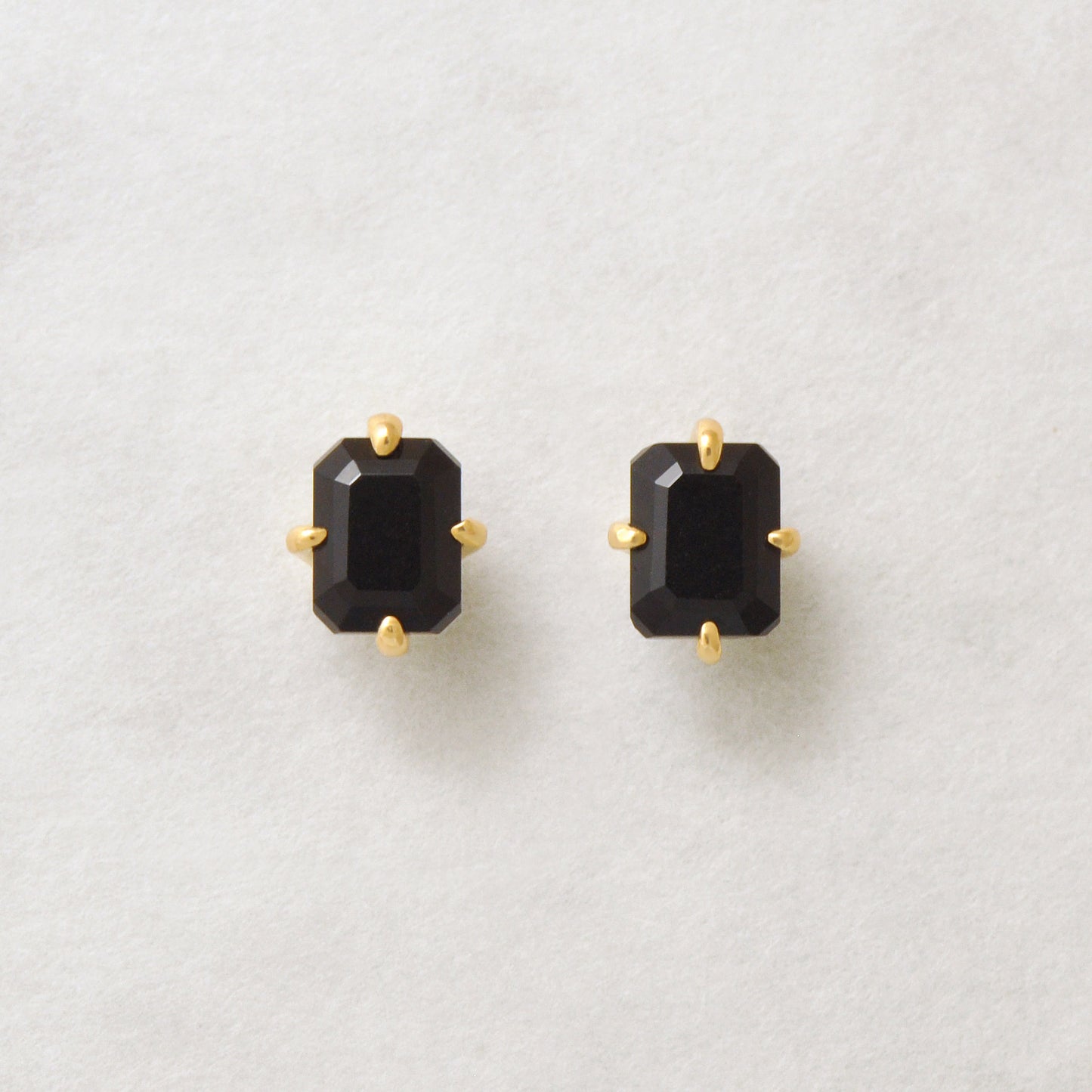 [Second Earrings] 18K Yellow Gold Onyx Earrings - Product Image
