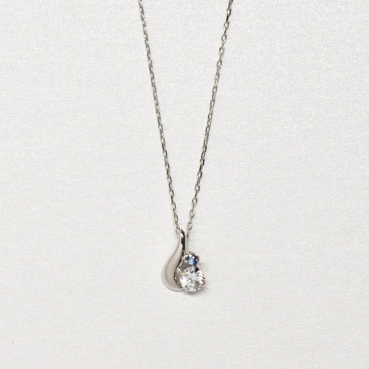 Simple Drop Necklace (White Gold) - Product Image