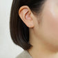 18K/10K Morganite Milgrain Flower Stud Earrings (Yellow Gold) - Model Image