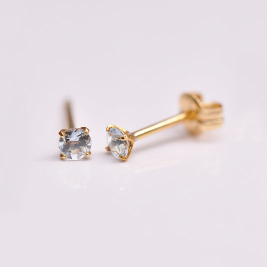 [Second Earrings] 18K Yellow Gold Aquamarine Earrings - Product Image