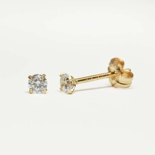 [Second Earrings] 18K Yellow Gold Cubic Zirconia Earrings - Product Image