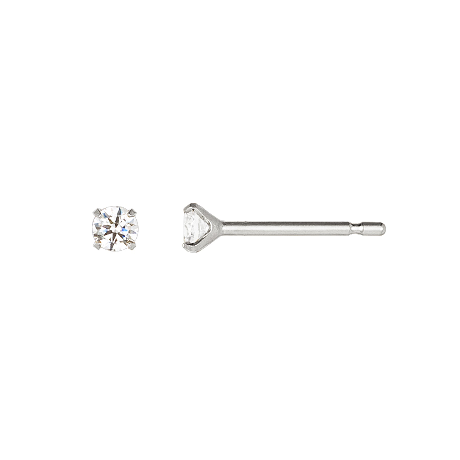 [Second Earrings] Platinum Cubic Zirconia Earring - Product Image