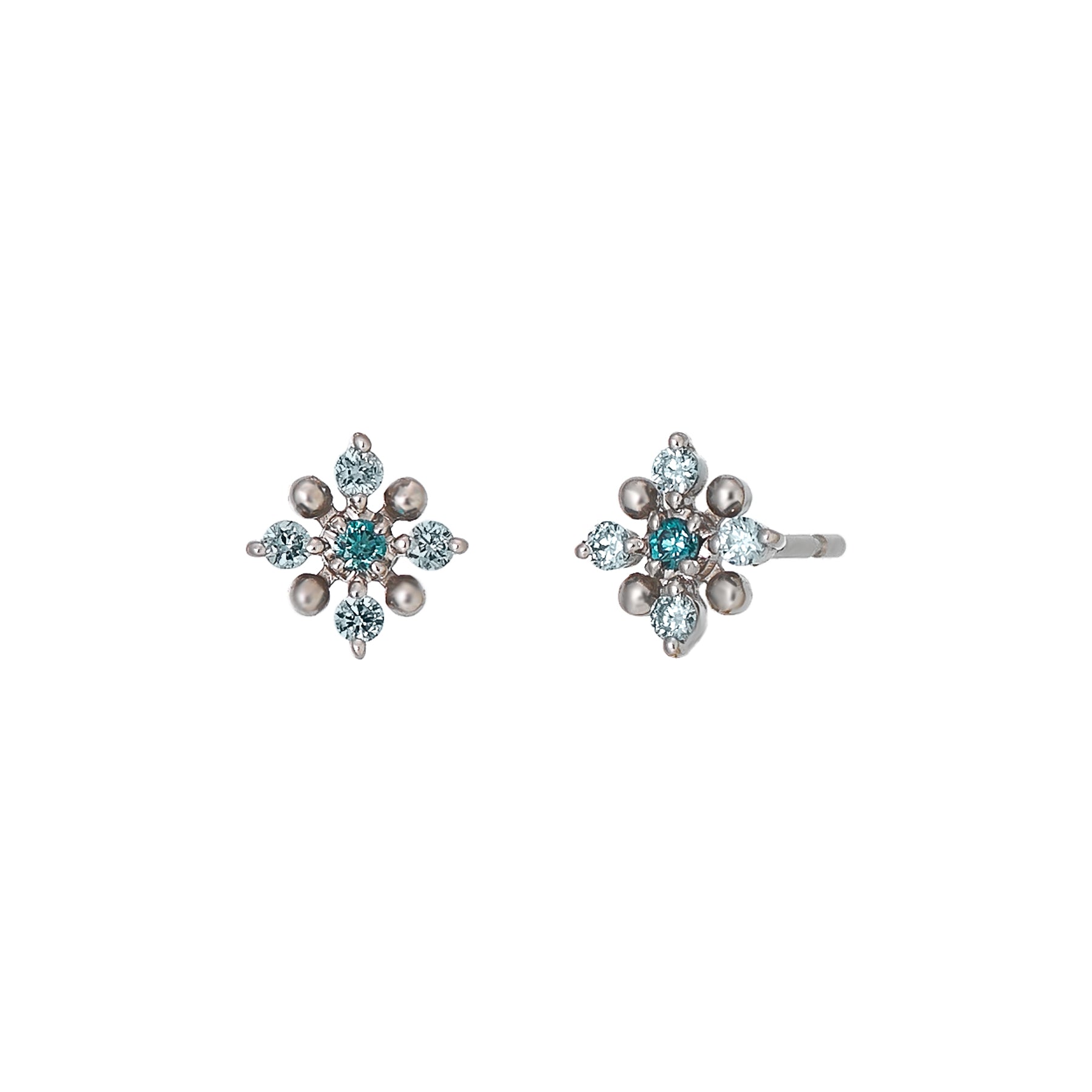 14K/10K Diamond Sparkle Design Earrings (White Gold) - Product Image