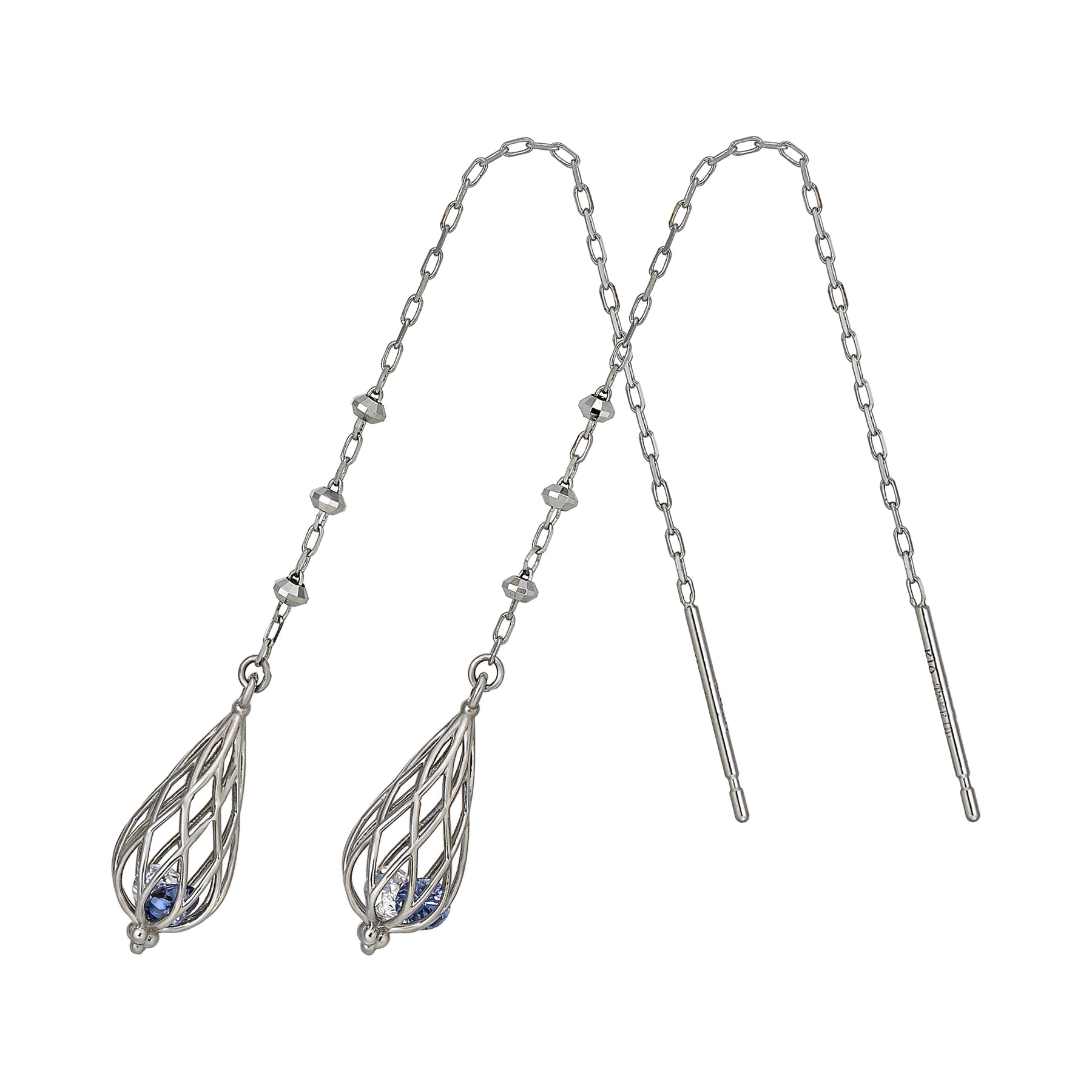 [Pannier] 14K/10K Chandelier Earrings (White Gold) - Product Image