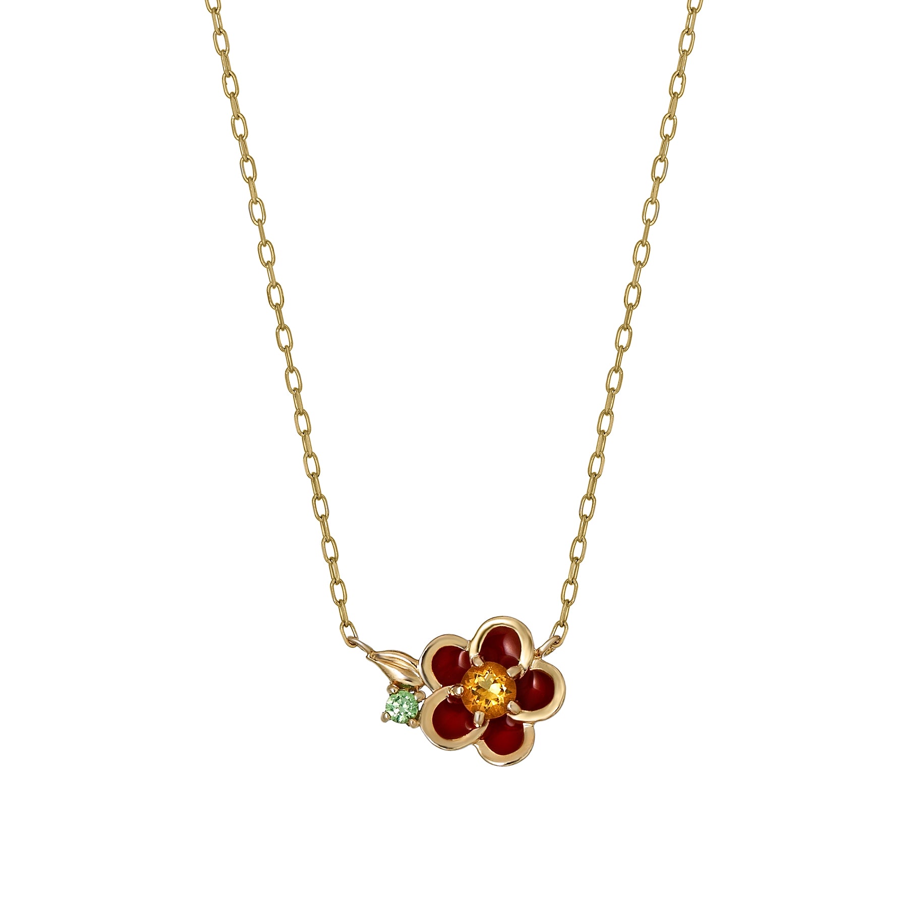 [Birth Flower Jewelry] November - Camellia Necklace (10K Yellow Gold) - Product Image