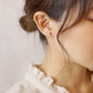 [Second Earrings] 18K Yellow Gold Ruby Drop Earrings - Model Image