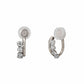 [Airy Clip-On Earrings] 4-Stone Glittering Circle Earrings (10K White Gold) - Product Image