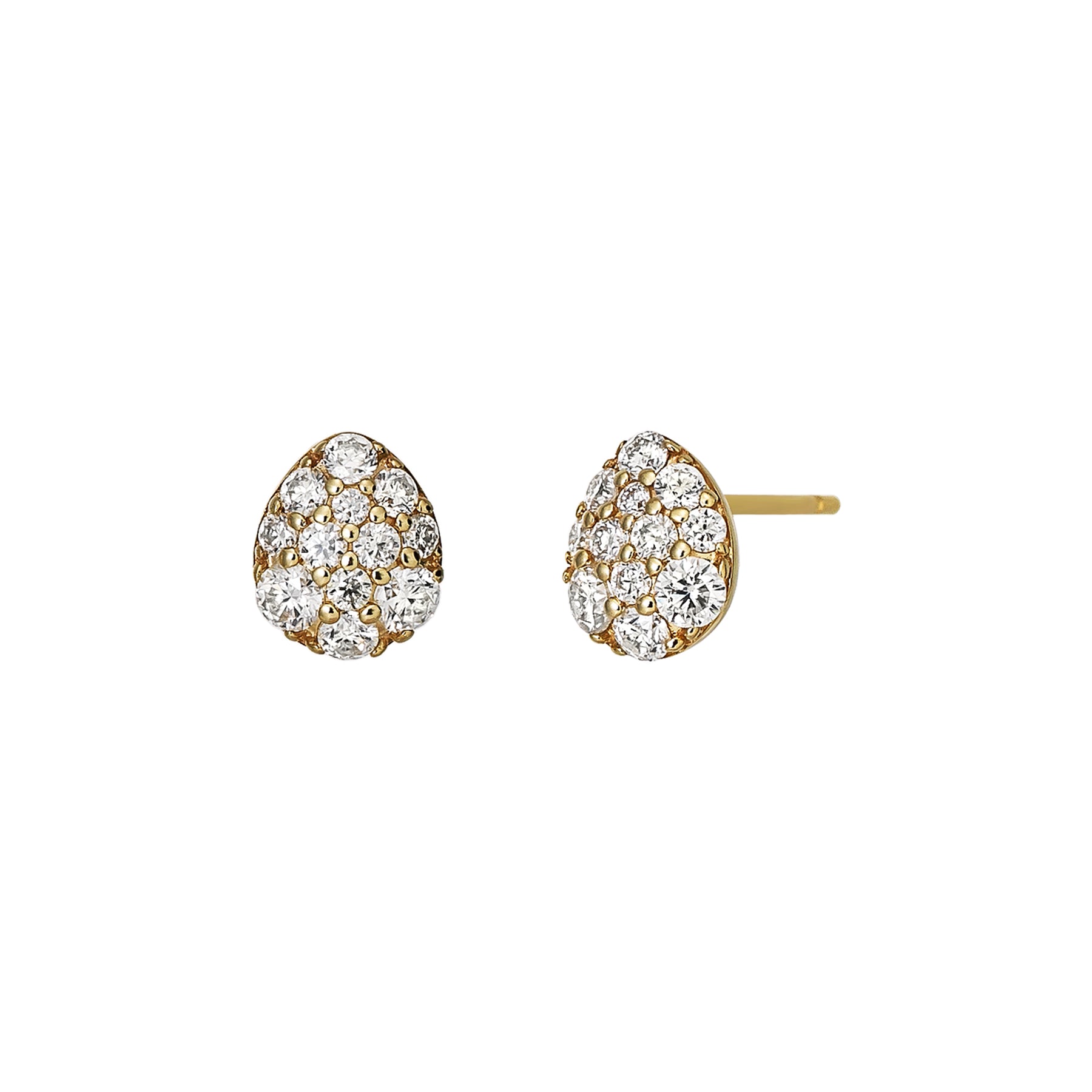 18K/10K Moissanite Egg Earrings (Yellow Gold) - Product Image