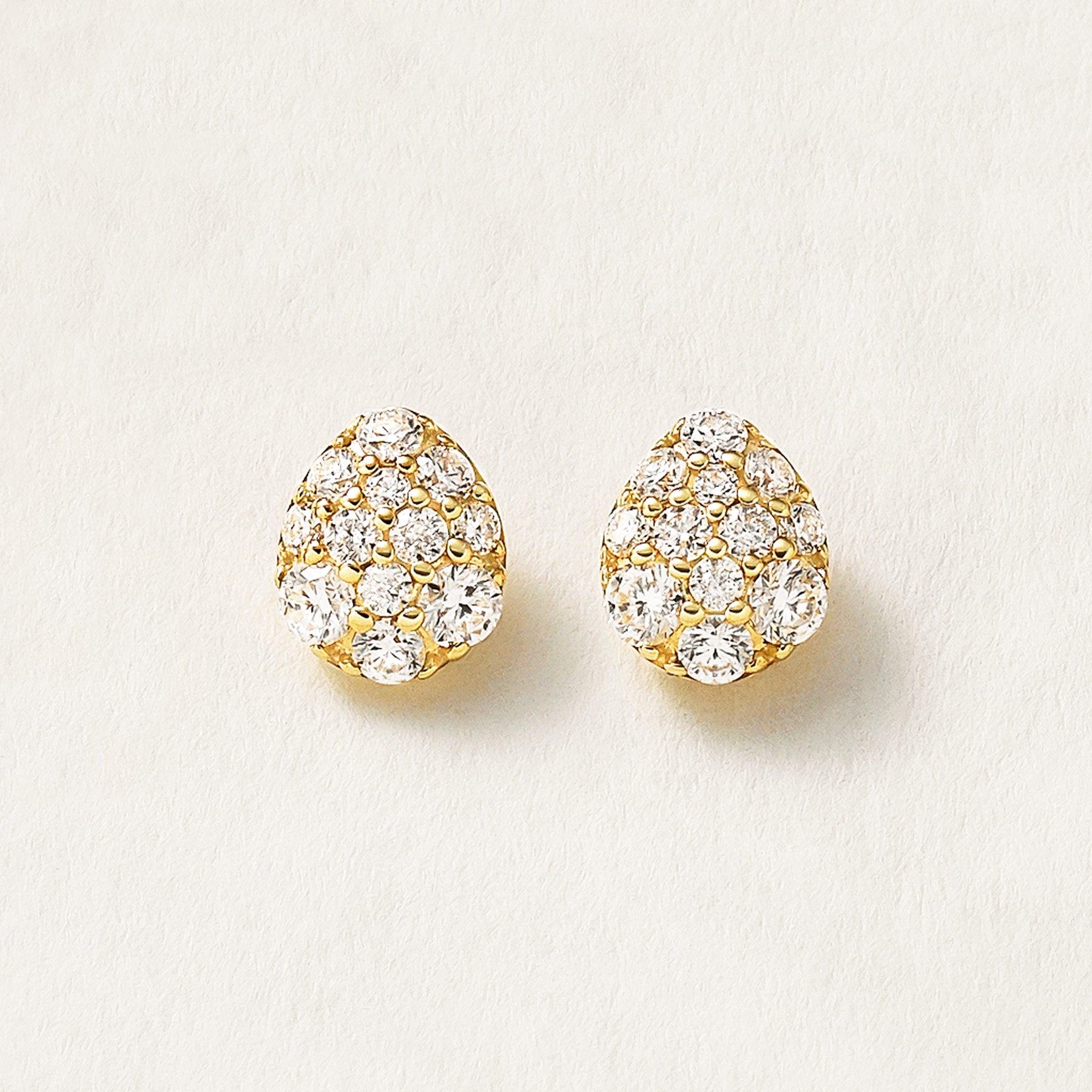 18K/10K Moissanite Egg Earrings (Yellow Gold) - Product Image